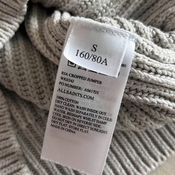 AllSaints Ria Cropped Sweater ASO Clary Fray - Picture 6 of 8